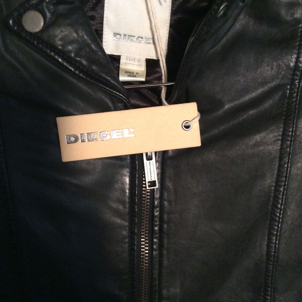 DIESEL Youth Black Leather Jacket